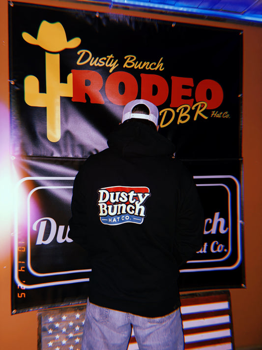 Retro black heavyweight hoodie